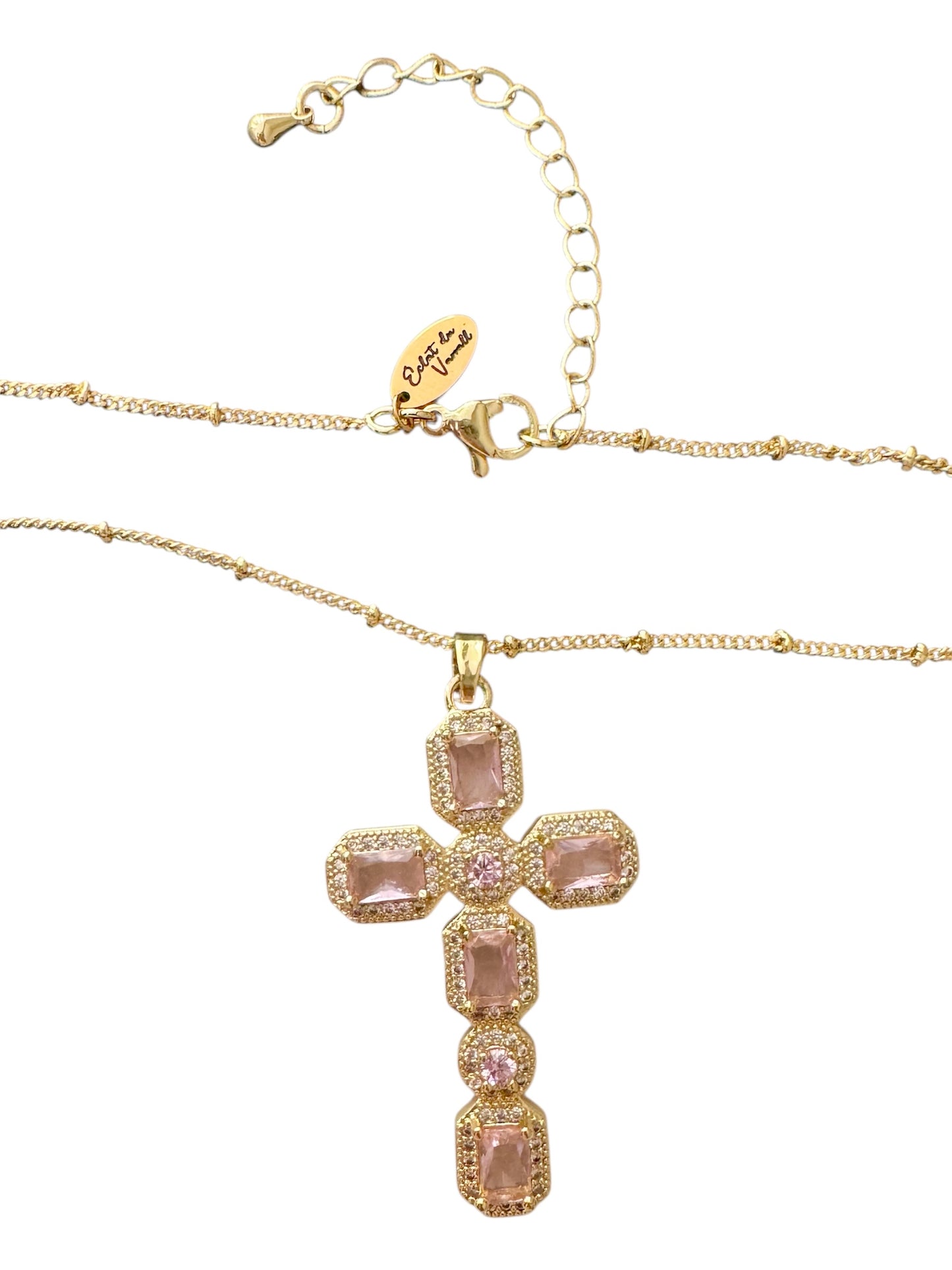 Pink dainty Cross Necklace