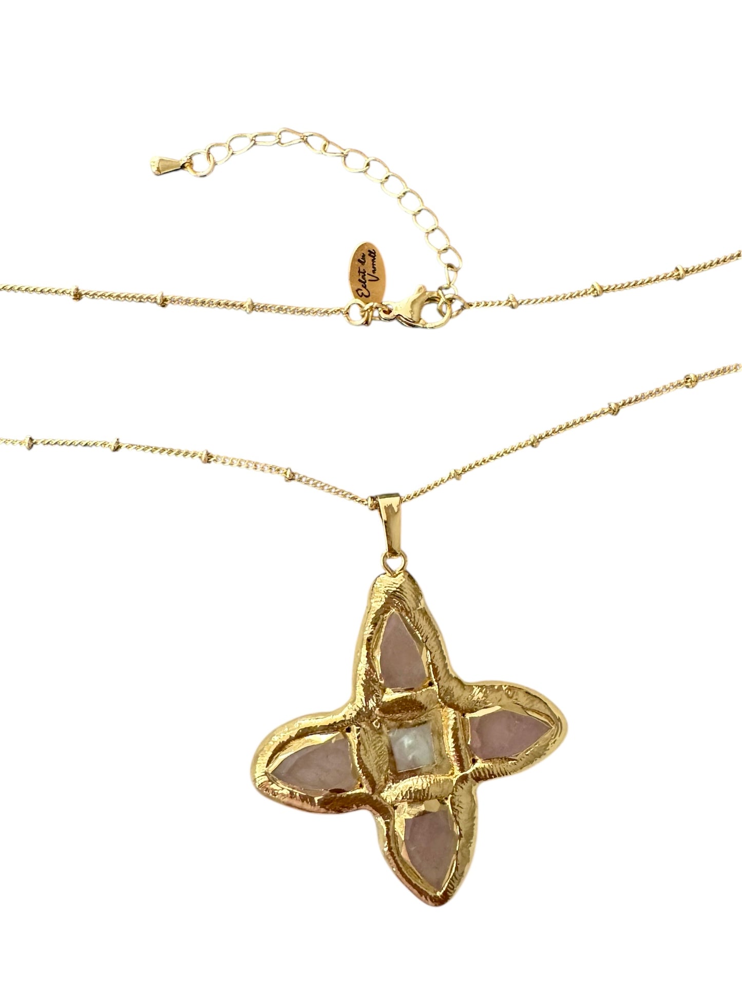 Descartes Necklace (Pink-Thin Chain)