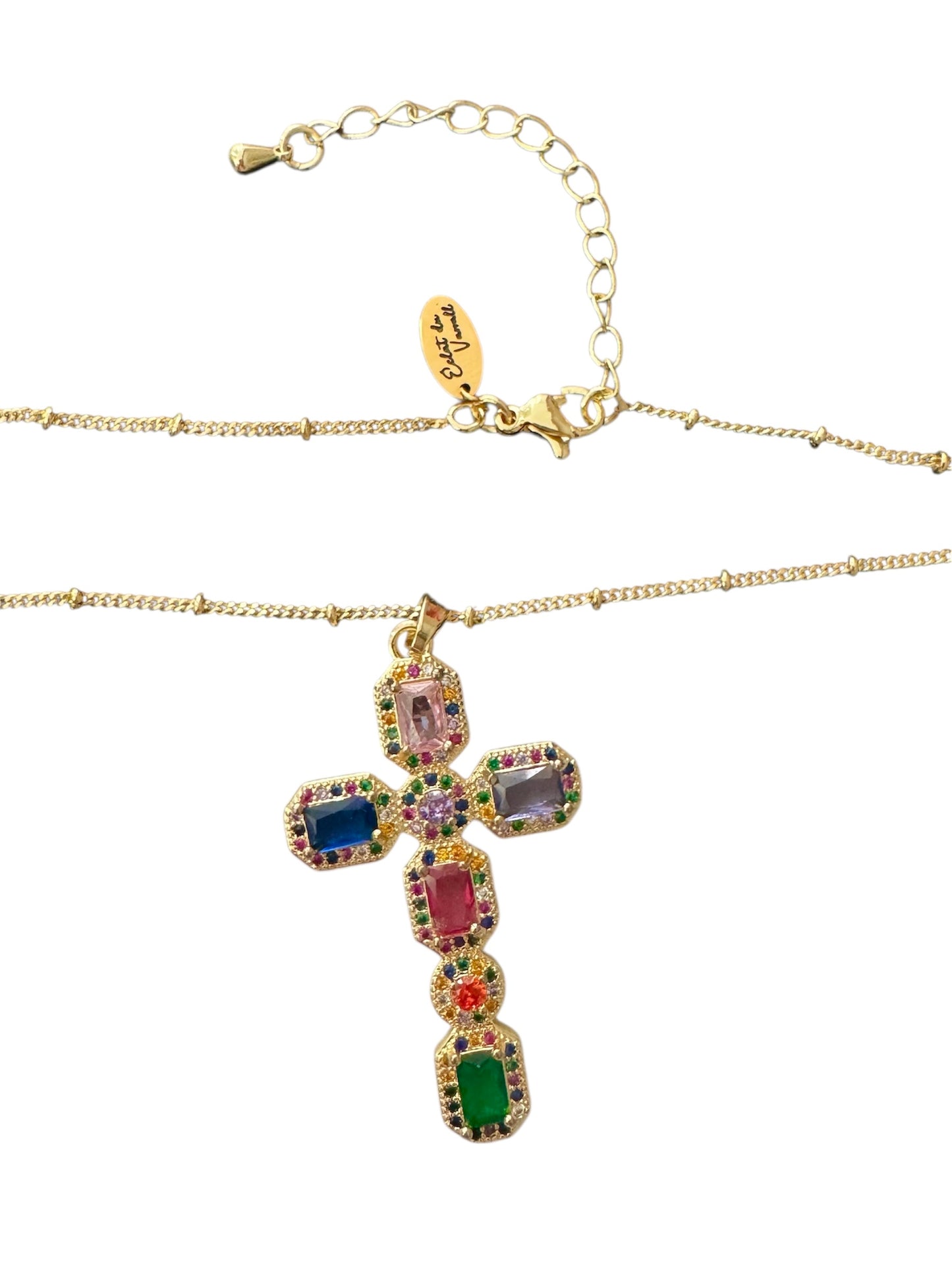 Rainbow Cross Necklace