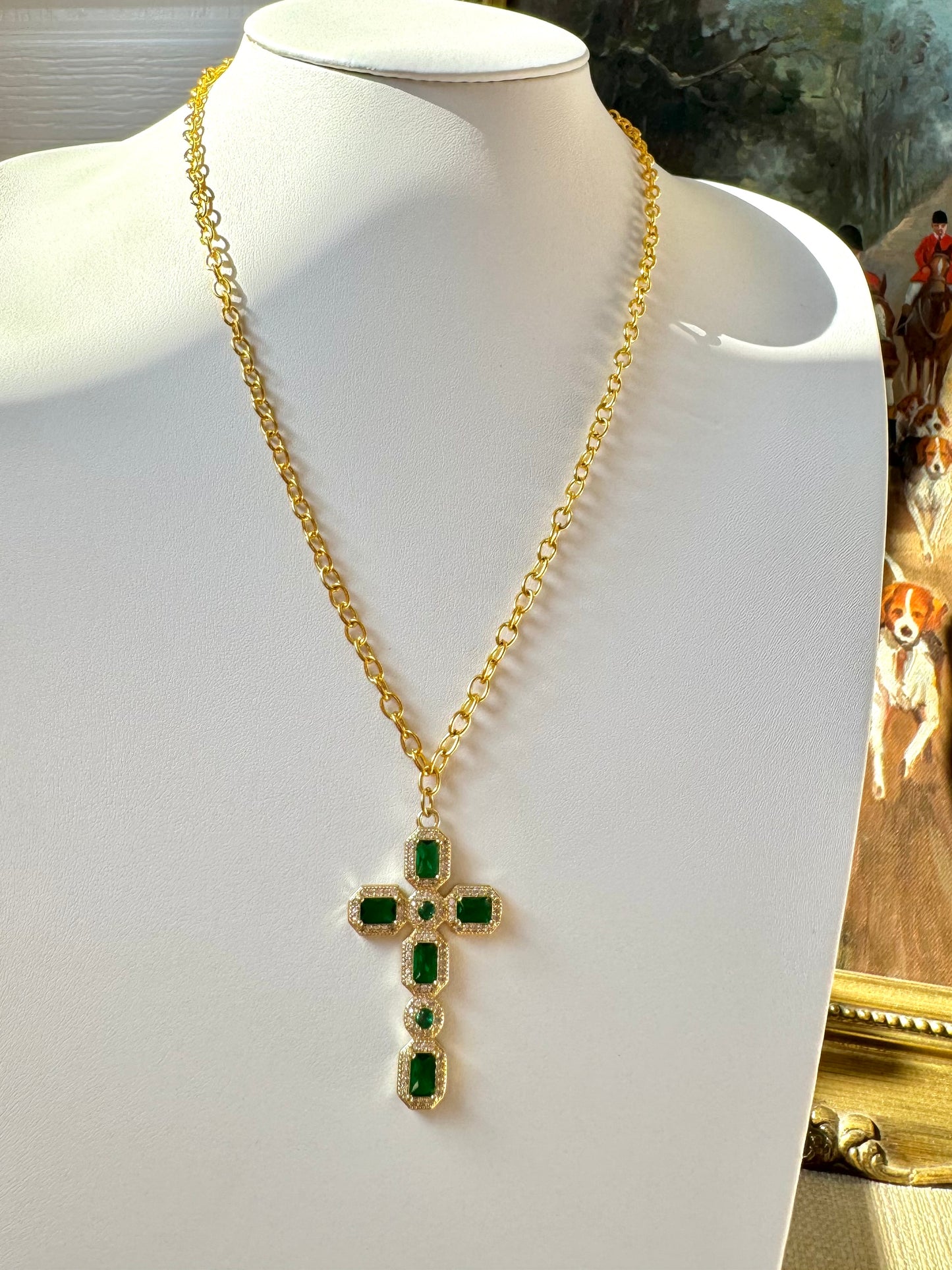 Green Cross Necklace