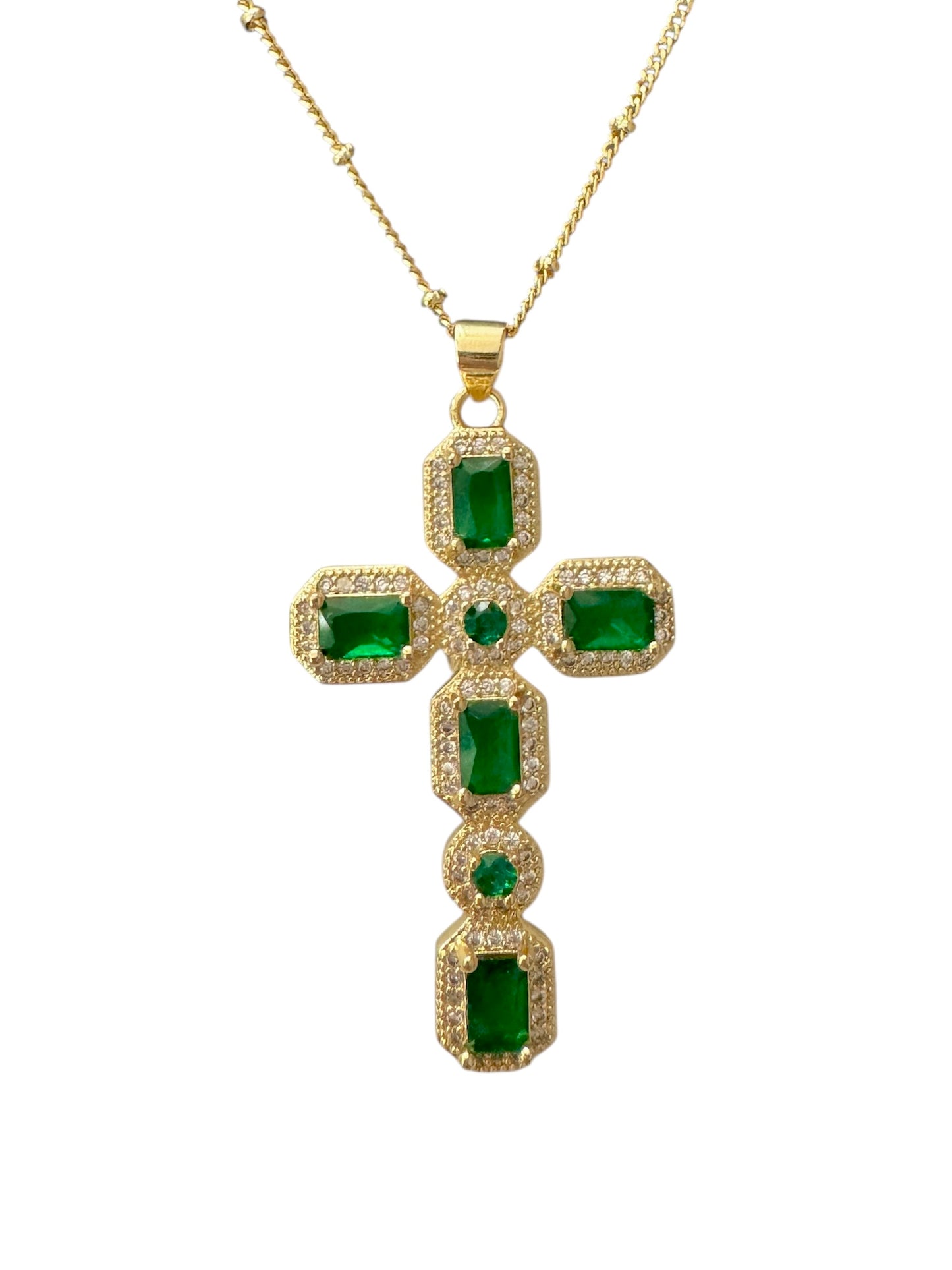 Green Cross Necklace