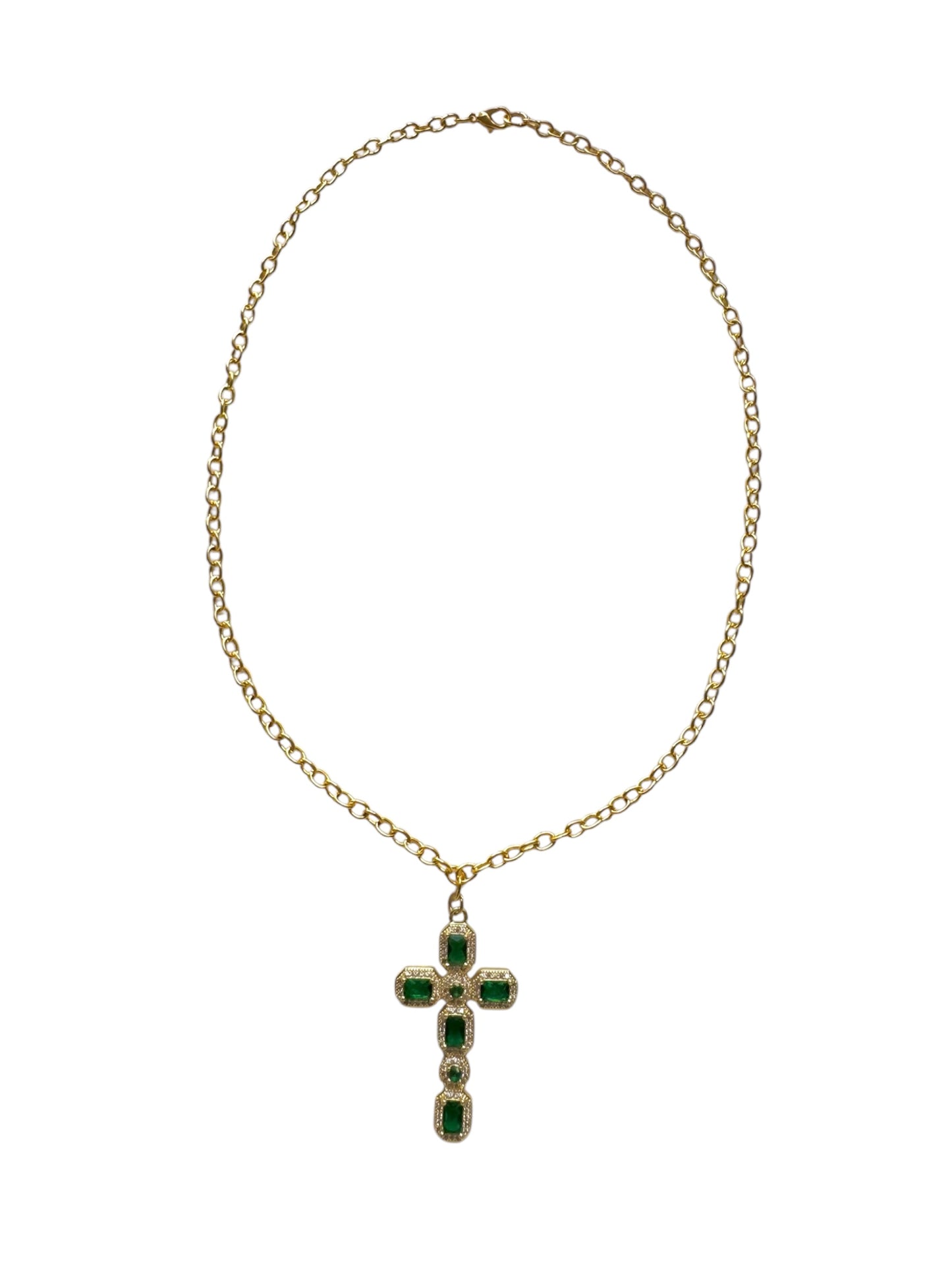 Green Cross Necklace