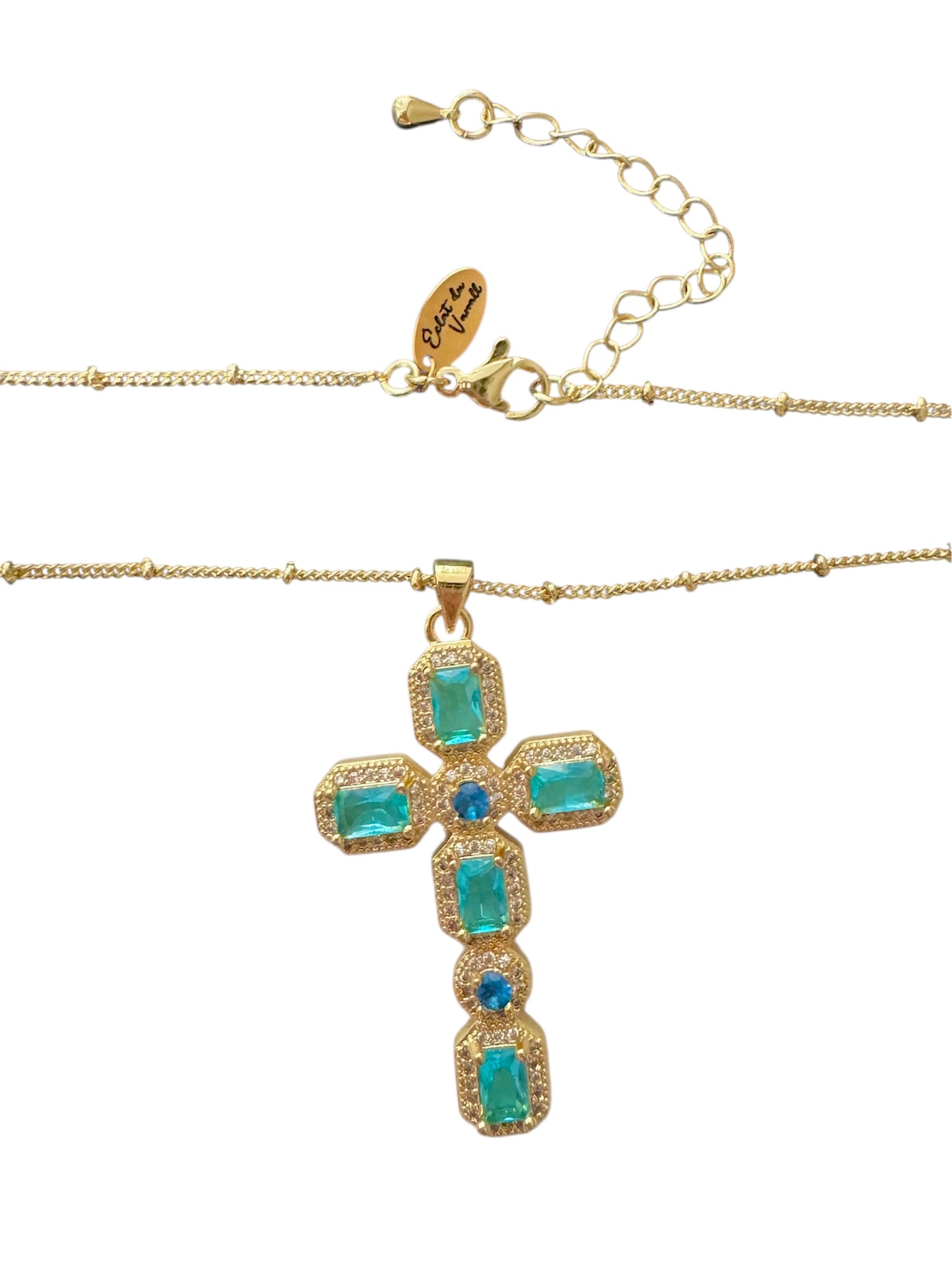 Light Blue Cross Necklace