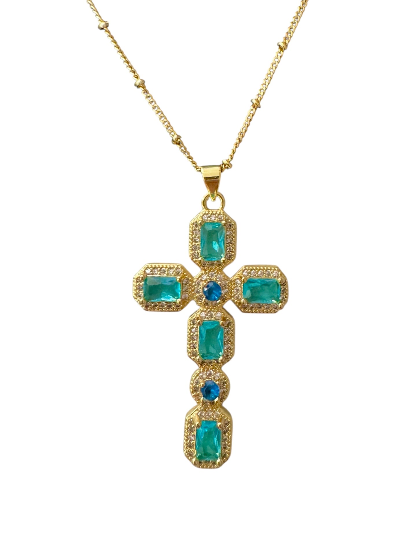 Light Blue Cross Necklace