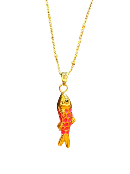Fish Necklace (Rose Pink)