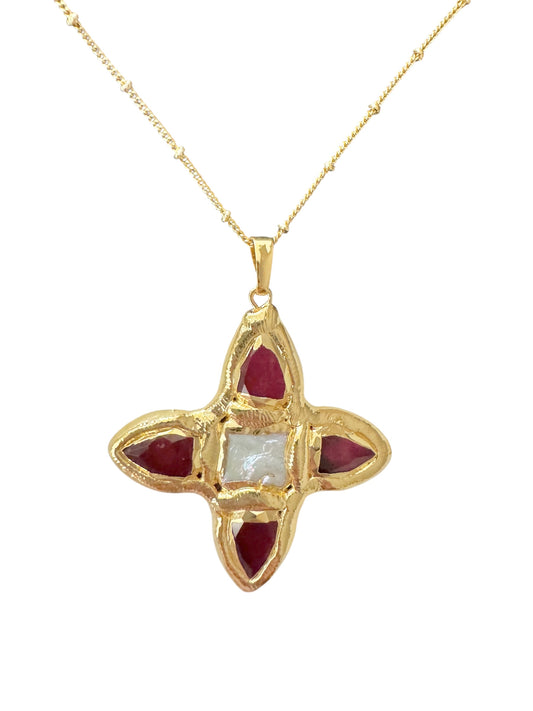 Descartes Necklace (Red-Thin Chain)