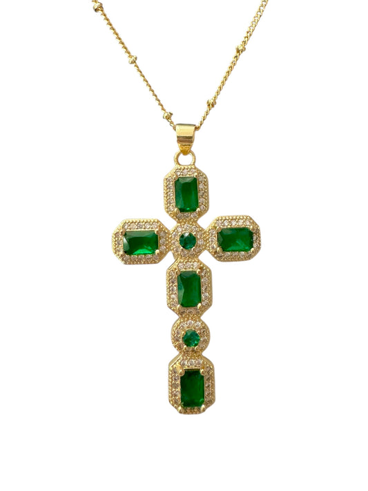 Green Cross Necklace