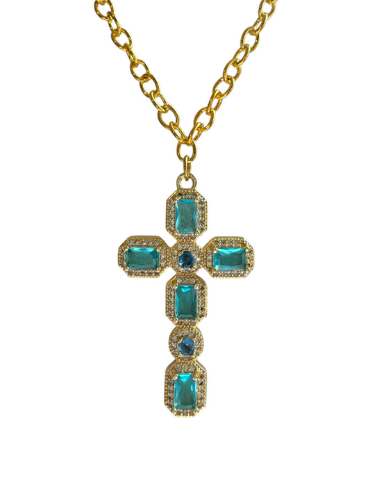 Light Blue Cross Necklace