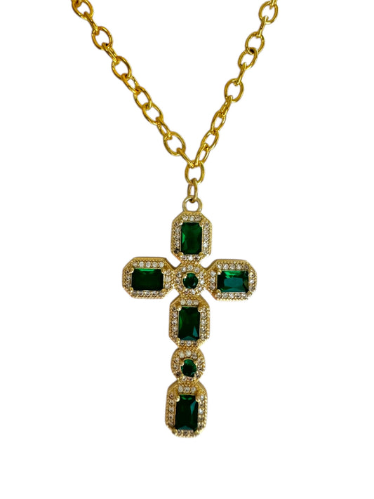 Green Cross Necklace